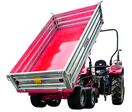 Remorque double essieu 2500 kg pour Micro-Tracteur - Benne basculante hydraulique 3 côtés - 2400 x 1350 x 400 mm - Attelage anneau ø50 mm Torros AHRT2507H