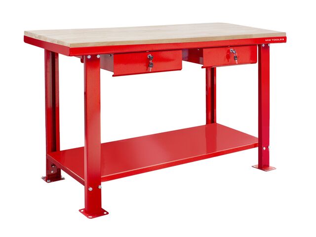 Établi 150 cm avec plateau MDF et 2 tiroirs MW Tools DER1500W