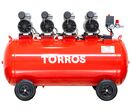 Compresseur silencieux sans huile cuve 200 L 3 kW / 4 Ch 560 L/min 10 bar 81 dB(A) 230V Torros TC2004010MS