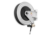 Enrouleur air et eau 25 m Ø G 1/2 (f) 20 bars Acier peint avec enroulement automatique et support mural fixe Raasm RA.8530.102