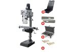 Pack Perceuse-fraiseuse à colonne 3 avances automatique perçage jusqu'à ø 32 mm CM4/M16 1,5 kW 400 V table croisée et accessoires de base Optidrill DH40CTP PACK