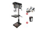 Perceuse à colonne professionnelle jusque ø 30 mm CM3 1,5 kW 230V avec système de refroidissement et bidon de 5L d'huile Torros DF30M PACK COOL