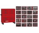 Grande servante d'atelier rouge 19 tiroirs - Monster set - 1295 outils rangés avec des modules en mousse - Qualité professionnelle Teng Tools TKS53R1133F