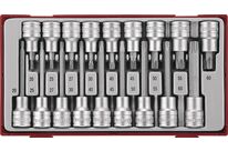 Embouts sur douilles Tx TT1 tray 1/2&#039;&#039; 18 pièces Teng Tools TTTX18