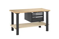 Établi professionnel Alpa 40 avec 3 tiroirs et étagère L1500 mm