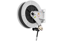 Enrouleur d&amp;#039;eau chaude 15 m Ø 1/2 100 bars acier peint avec enroulement automatique et support mural pivotant Raasm RA.9430.202