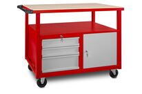 Établi mobile 3 tiroirs + 1 armoire MW Tools DEW12060L