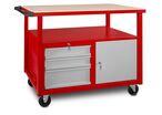 Établi mobile 3 tiroirs + 1 armoire MW Tools DEW12060L