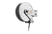 Enrouleur air et eau 18 m Ø G 3/8 (f) 20 bars Inox 304 avec enroulement automatique et support mural pivotant Raasm RA.8382.102