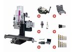 Perceuse-fraiseuse X 480 mm Y 175 mm Z 370 mm BT20 0,95 kW 230V affichage digital avec accessoires Optimill MH22VD PACK