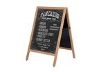 Chevalet Ardoise Craie double-faces pliant 78 x 60 cm cadre bois naturel (clair)