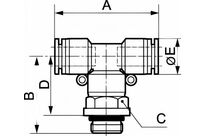 Té mâle cylindrique au centre orientable | PREVOST