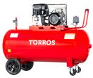 Compresseur mobile à entraînement par courroie à huile cuve 270 L 3 kW / 4 Ch 10 bars 520 l/min 400V Torros TC2705210T