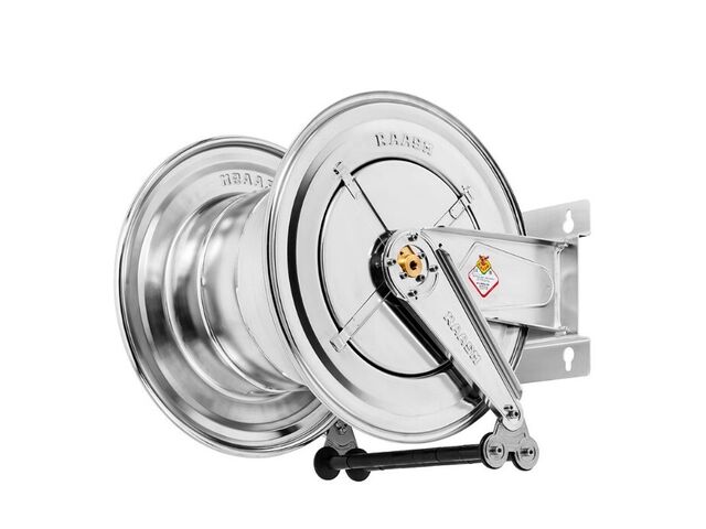 Enrouleur air et eau Ø G 1/2 (f) 20 bars Inox 304 avec support mural fixe Raasm RA.8562.106