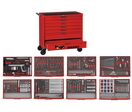 Servante d&#039;atelier complète rouge 7 tiroirs set en mousse 399 outils Teng Tools TCEMM399N2