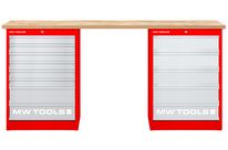 Établi modulaire Rubberwood avec 2 armoires à tiroirs 5T &amp; 8T 2000 mm MW Tools MOD20L58R