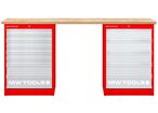 Établi modulaire Rubberwood avec 2 armoires à tiroirs 5T & 8T 2000 mm MW Tools MOD20L58R