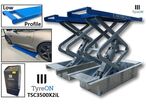 Pont élévateur ciseaux encastré | TSC3500X2iL à profil bas avec double extensions et coffres