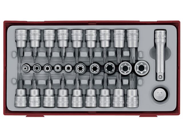 Jeu de douilles/embouts Tx- Tpx TT1 tray 1/4 3/8 TX- TPX 30 pièces Teng Tools TTTX30