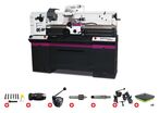 Tour à métaux hauteur des pointes 165 mm entre-pointes 1000 mm alésage 38 mm 1,5 kW 400V avec accessoires essentiels Optiturn TM3310 PACK