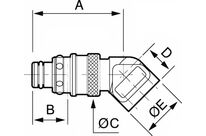 Fiche 135° filetée femelle cylindrique | PREVOST