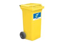 Conteneur de tri avec 2 larges roues 80 l jaune | B80LROUL Jaune 