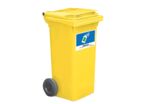 Conteneur de tri avec 2 larges roues 80 l jaune | B80LROUL Jaune 