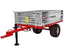 Remorque simple essieu 1000 kg pour Micro-Tracteur - Benne galvanisée basculante hydraulique - 1600 x 1100 x 400 mm - Attelage anneau ø50 mm Torros AHRT100H