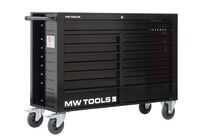 Servante d&amp;#039;atelier 15 tiroirs noire XXL 1415 mm robuste en acier soudé verrouillable roues ø125 mm MW Tools GW115B