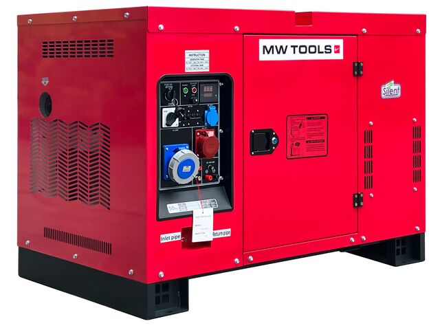 Groupe électrogène insonorisé diesel 13kW 230V + 15kW 400 V 5p MW Tools DG150EP
