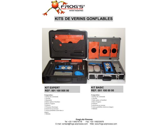 Redressage des carrosseries avec air comprimé : KIT DE VERINS SOUPLES