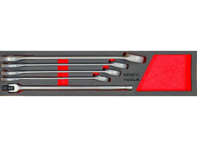 Jeu de clés mixtes à fourches Jumbo 20-36 mm 5 pièces module en mousse pour servante d'atelier MW Tools MWCO27365