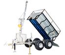 Remorque double essieu 4 roues 1400kg benne galvanisée basculante + grue 2000x1070x580 mm Torros AHR1400GK