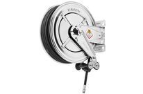 Enrouleur d&amp;#039;eau chaude 12 m Ø 3/8 200 bars Inox 304 avec enroulement automatique et support mural fixe Raasm RA.8432.301