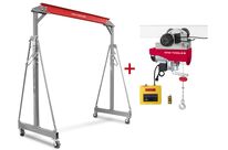 Grue à portique 2 t + palan électrique sans fil avec chariot intégré 500/1000kg MW Tools PTLK2-SET1000B