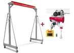 Grue à portique 2 t + palan électrique sans fil avec chariot intégré 500/1000kg MW Tools PTLK2-SET1000B