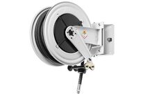 Enrouleur d&amp;#039;eau chaude 20 m Ø 1 100 bars acier peint avec enroulement automatique et support mural pivotant Raasm RA.8550.202