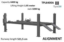 Pont élévateur 4 colonnes capacité 6,4T | TyreON TPL6400A