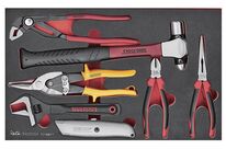 Set de pinces, clé et marteau, Foam3 tray 7 pièces Teng Tools TEFMB7