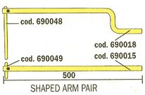 Jeu de bras droits et larges, longueur 500mm + jeu d&amp;#039;électrodes droites Telwin 803156