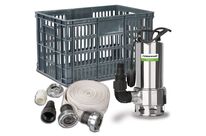 Pompe submersible pour eaux chargées - kit d&amp;#039;inondation - capacité de 11.400 l/h - 0,75 kW 230 V Cleancraft SDWP 7511 FLOOD SET