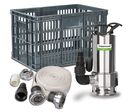 Pompe submersible pour eaux chargées - kit d'inondation - capacité de 11.400 l/h - 0,75 kW 230 V Cleancraft SDWP 7511 FLOOD SET