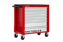 Servante d&#039;atelier 7 tiroirs rouge et grise large 940 mm en acier soudé verrouillable roues ø125 mm MW Tools GW207