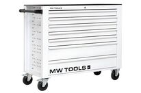 Servante d&amp;#039;atelier 7 tiroirs blanche extra large 1135 mm avec verrouillage intégré dans la poignée roues ø125 mm MW Tools GW307W