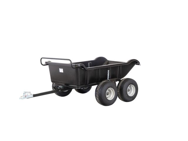 Remorque double essieux 680 kg benne en plastique PE basculante 1750 x 1012 x 454 mm Torros AHR680P4