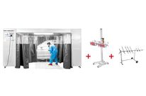 Cabine de peinture mobile avec sécheur de peinture infrarouge 2x1000W + support rotatif MW Tools MSC3600PACK2