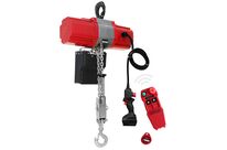Palan à chaîne électrique sur batterie 990 kg 6 m 850 W avec télécommande sans fil - Livré avec batterie 4 Ah - Cycle de travail élevé MW Tools KT1006BR