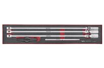 Douilles bougies poignée T Foamx4 tray 3/8 14- 21mm 5 pièces Teng Tools TEXTB05