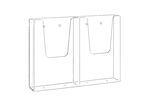 Porte Brochure Mural Classique 2 cases 1/3A4 (2xL.10.6 cm)
