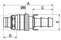 Fiche droite pour flexible auto-serreur | PREVOST